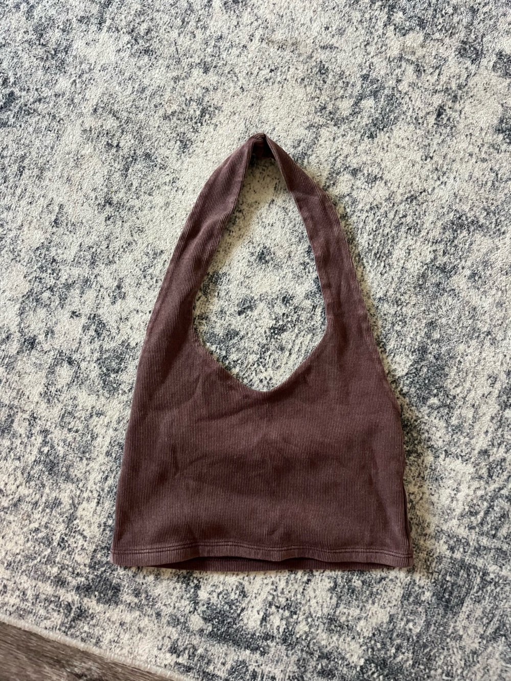 Brown EST. PAC halter crop top